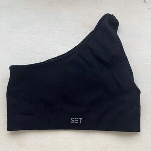 SET Active Black One-Shoulder Top